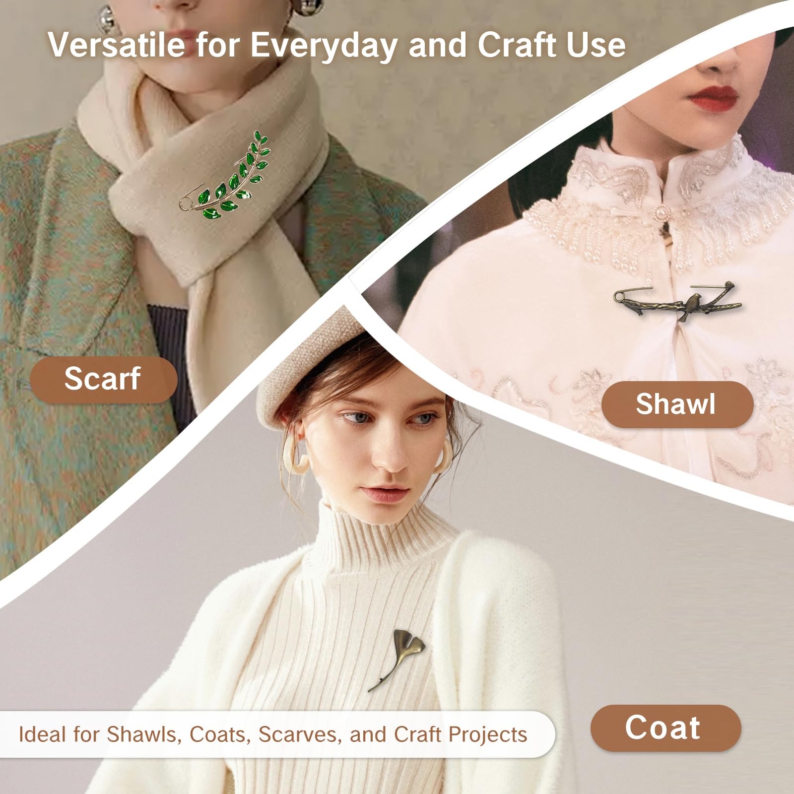 5Pcs Giant Safety Pin Retro Decorative Kilt Pins for Clothing Extra Large Heavy