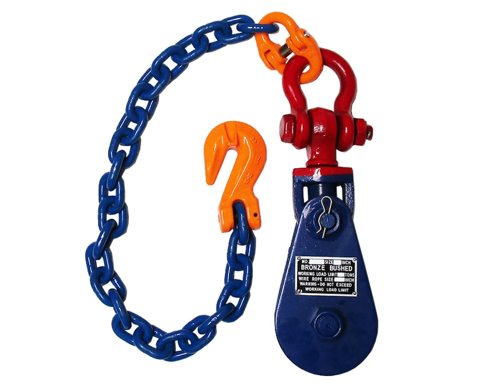 4 Ton Snatch Block with Chain Grab for Towing Wrecker Recovery Jobs - Grade 100