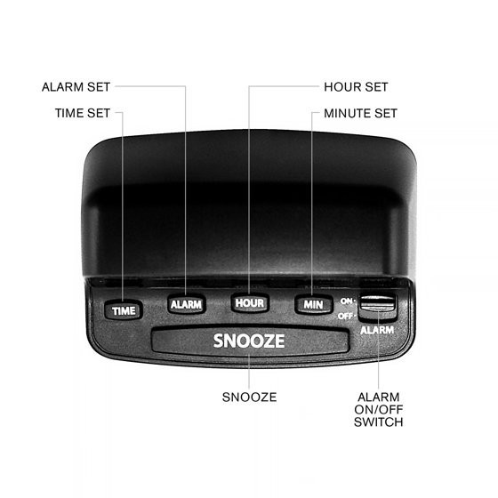 SHARP DIGITAL ALARM CLOCK Loud Alarm Snooze Keyboard Controls LED Display Black