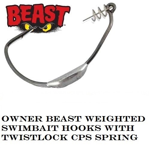 Owner Beast Weighted Swimbait Hooks 5130W - Choose Size / Weight