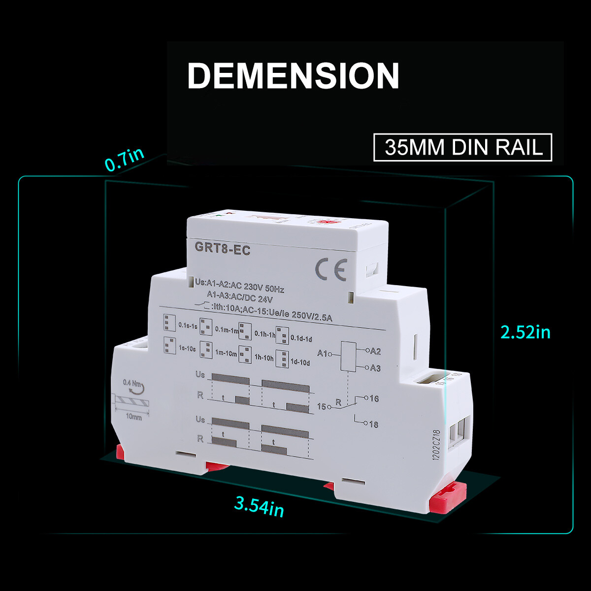 GEYA On Delay & Off Delay Timer Delay Relay Time Cycler Switch 10A DC24V AC220V