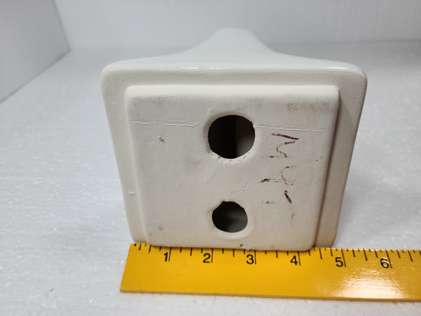 Vintage Bright White Ceramic Toothbrush Holder Tumbler Cup Tray Daltile 0190