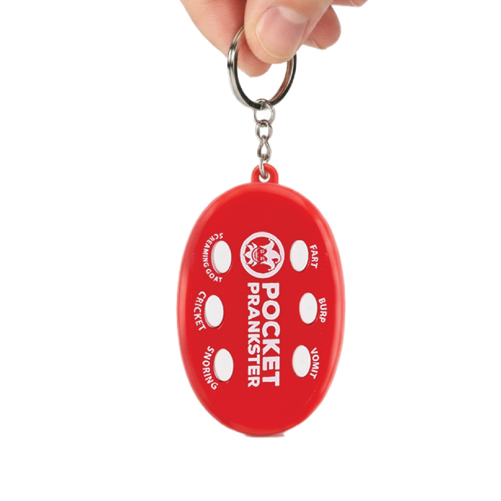 Pocket Prankster Sound Keychain with Fart, Burp, Vomit, Screaming Goat, Cricket,