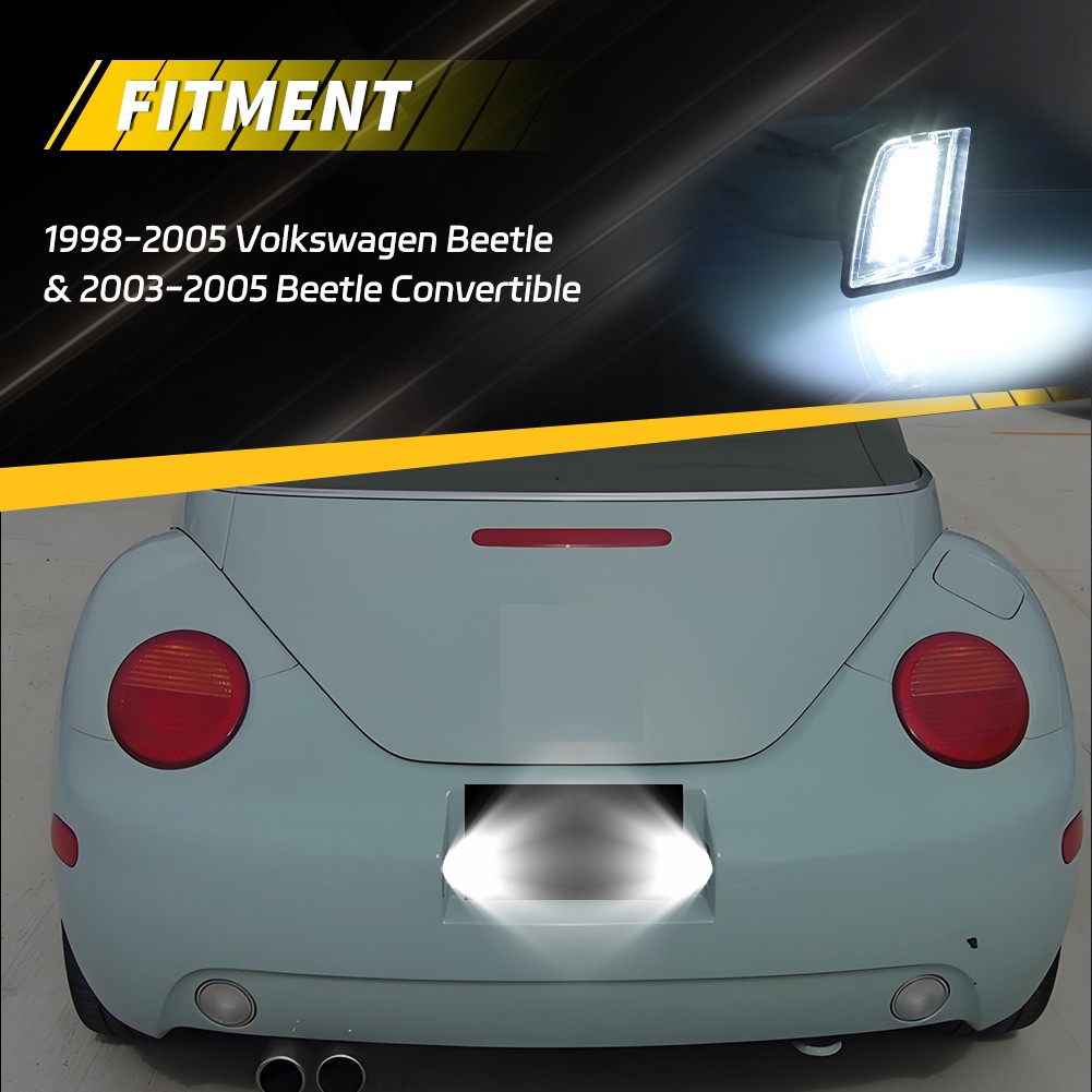 2X White LED License Plate Lights For 98-05 VW Beetle & 03-05 Beetle Convertible