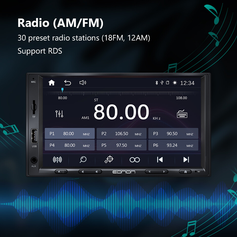 Eonon Double Din 7" inch QLED Android Auto CarPlay Car Radio Stereo GPS Navi DSP