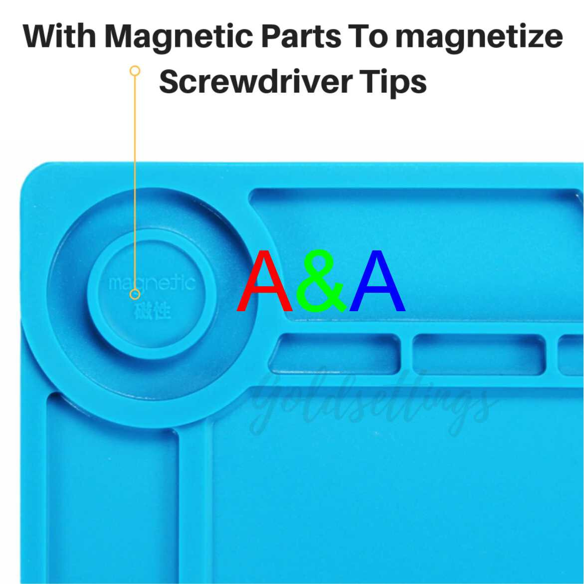 Bigest size 21.7" x 13.8" Silicone Soldering Mat Magnetic Repair Work Mat