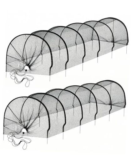 2-Pack Garden Tunnel Shade Net Cover, 10 ft Portable Greenhouse with Quick