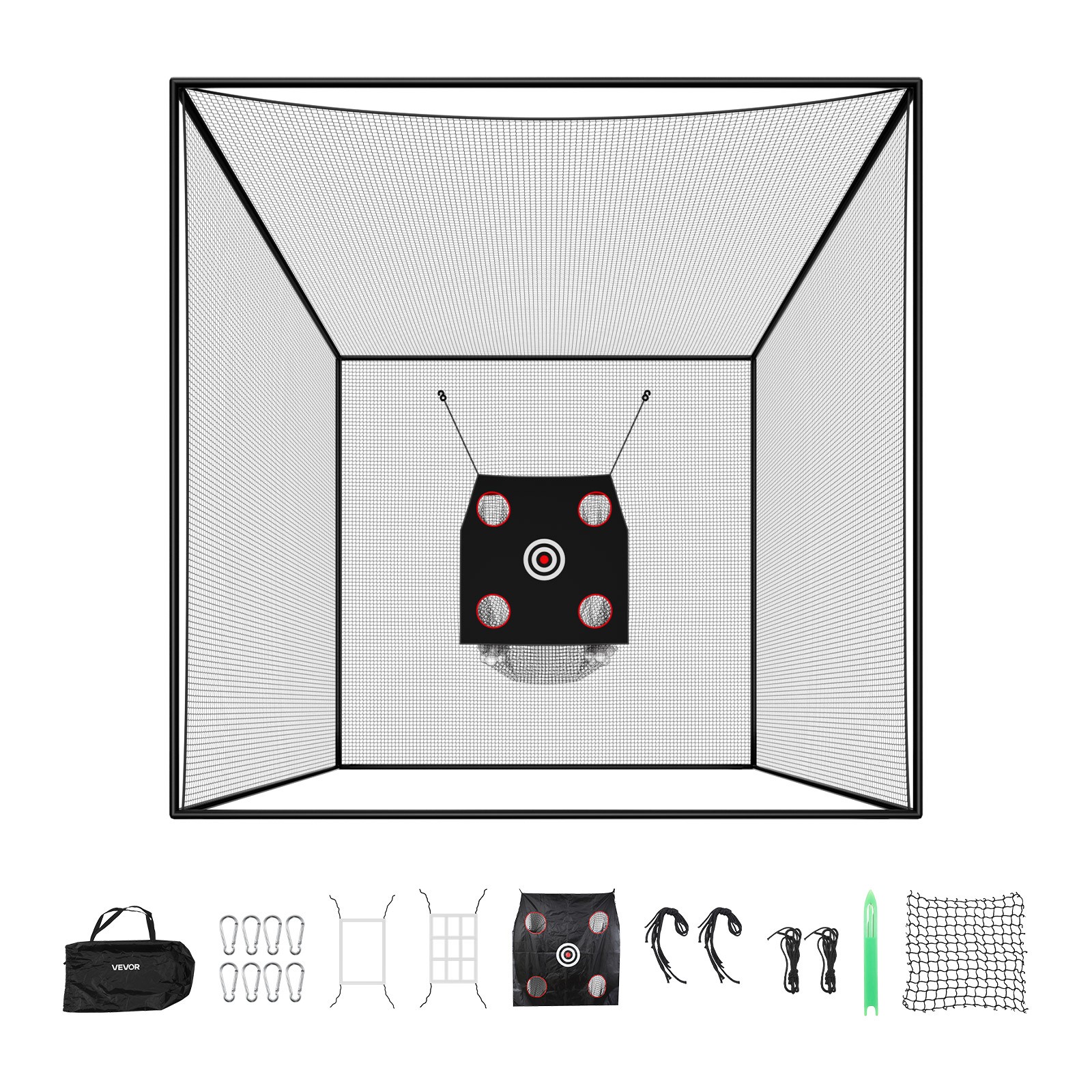 VEVOR Golf Batting Cage 10 x 10 x 10FT Golf Cage for Indoor Outdoor Backyard