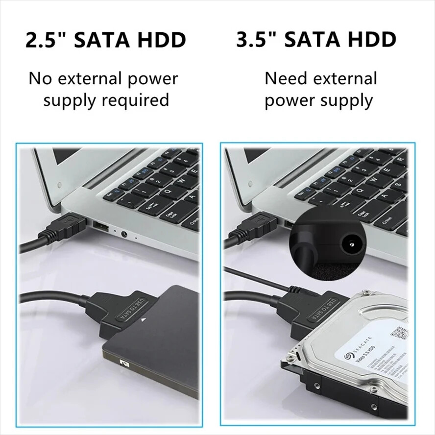 USB 3.0 to SATA External Hard Drive Reader 2.5" 3.5" HDD SSD Power adapter LOT
