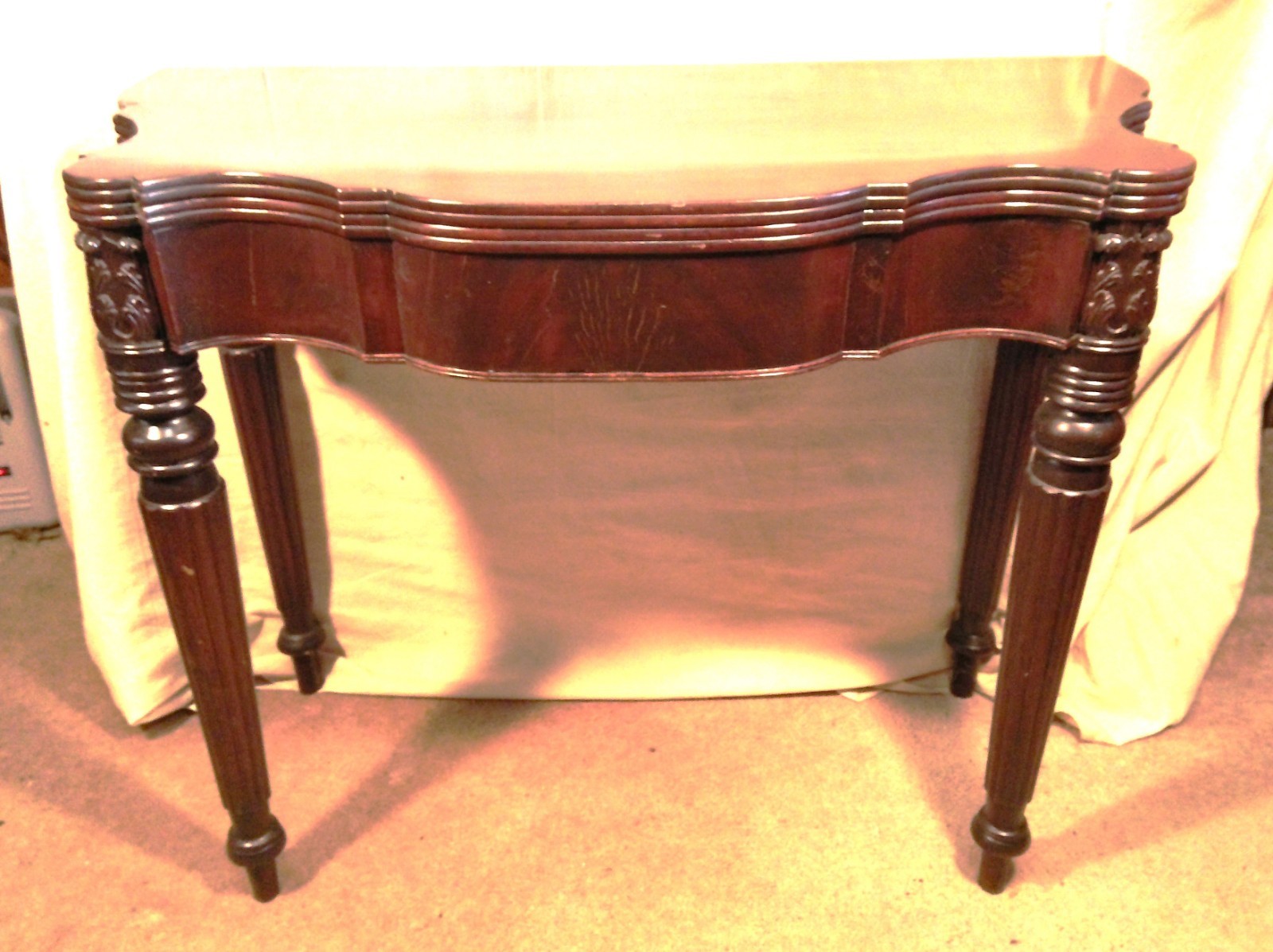 ANTIQUE 18th CENTURY MAHOGANY CARD TABLE ATTRIBUTED TO SAMUEL MCINTYRE~SALEM