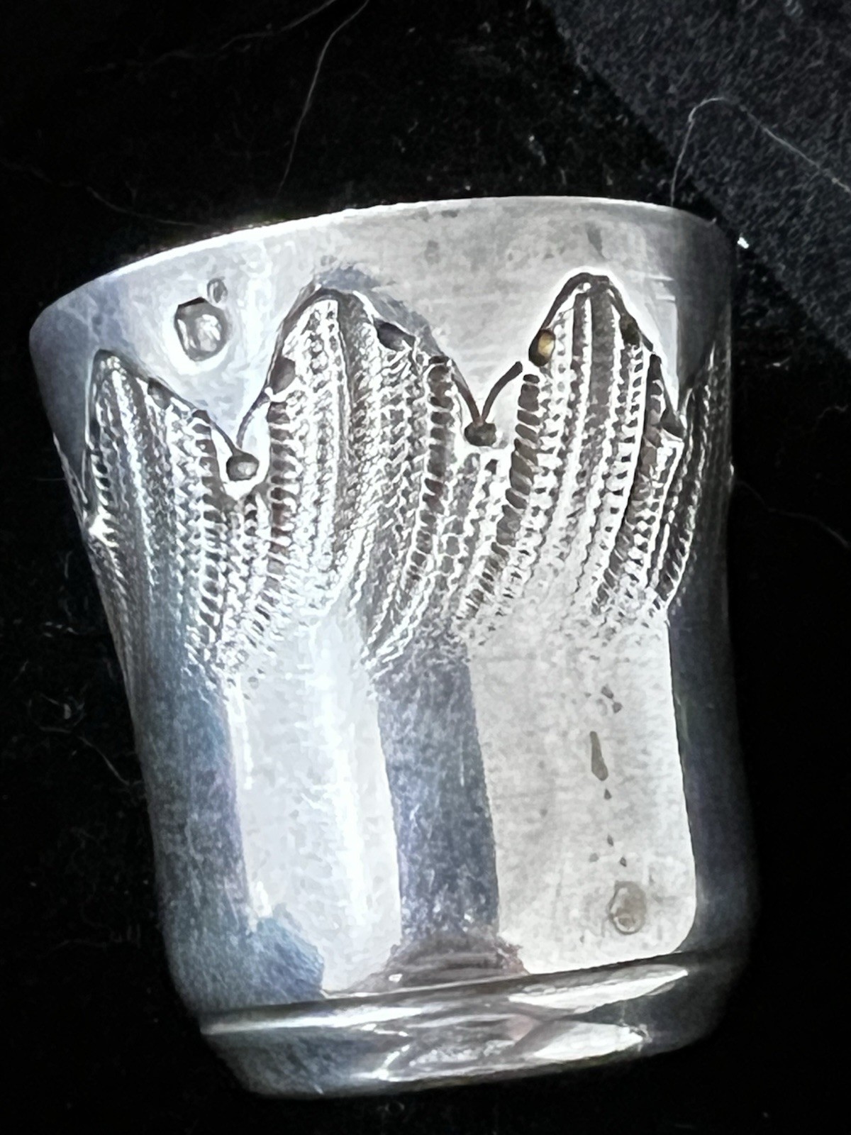 Antique Victorian French Sterling Silver Julep Cup Timbale Floral Hallmarked