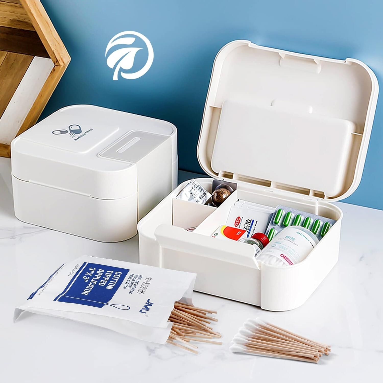 1000Pcs(10 bags) JMU Cotton Swabs Q Tip Applicators Wooden Handle Medical use 3"