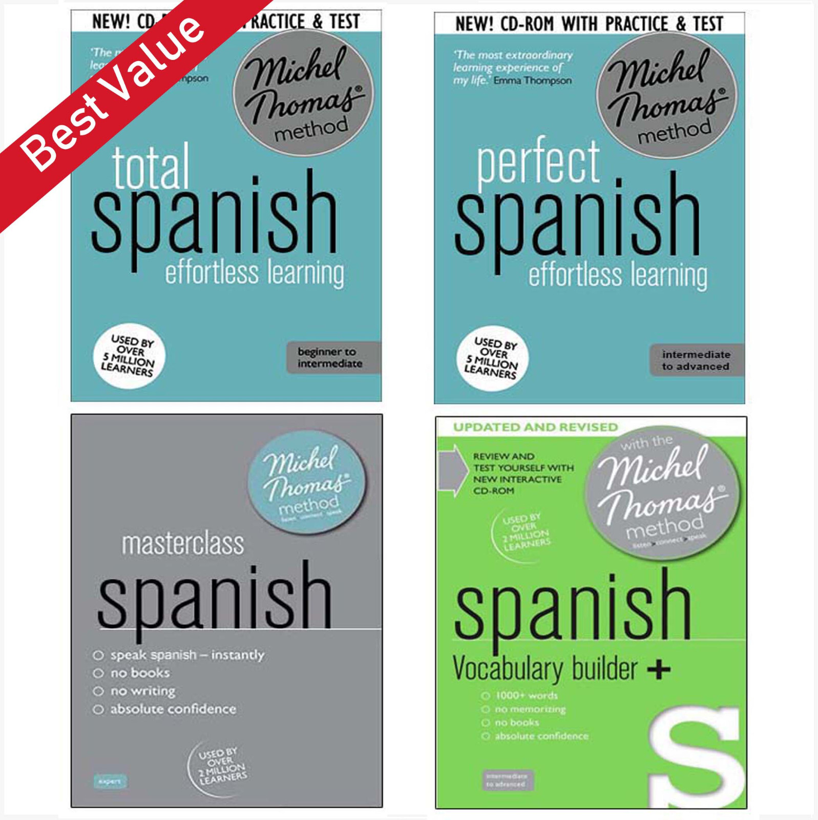 Michel Thomas Total Spanish, Perfect, Masterclass & Vocab + *ALL 4 COURSES*