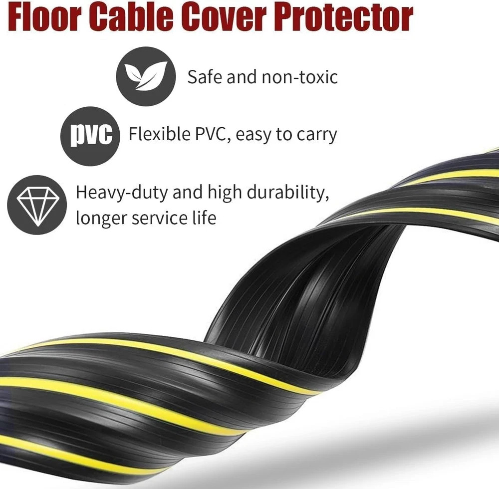 Cord Cover Floor, 3ft Heavy Duty Cable Protector, Cord Cover for Wires on Flo...