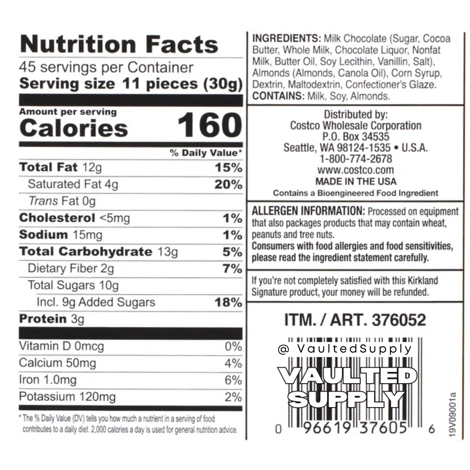 Kirkland Milk Chocolate Almonds 3 lb Each (2 Pack) – Fresh Costco Bulk Chocolate