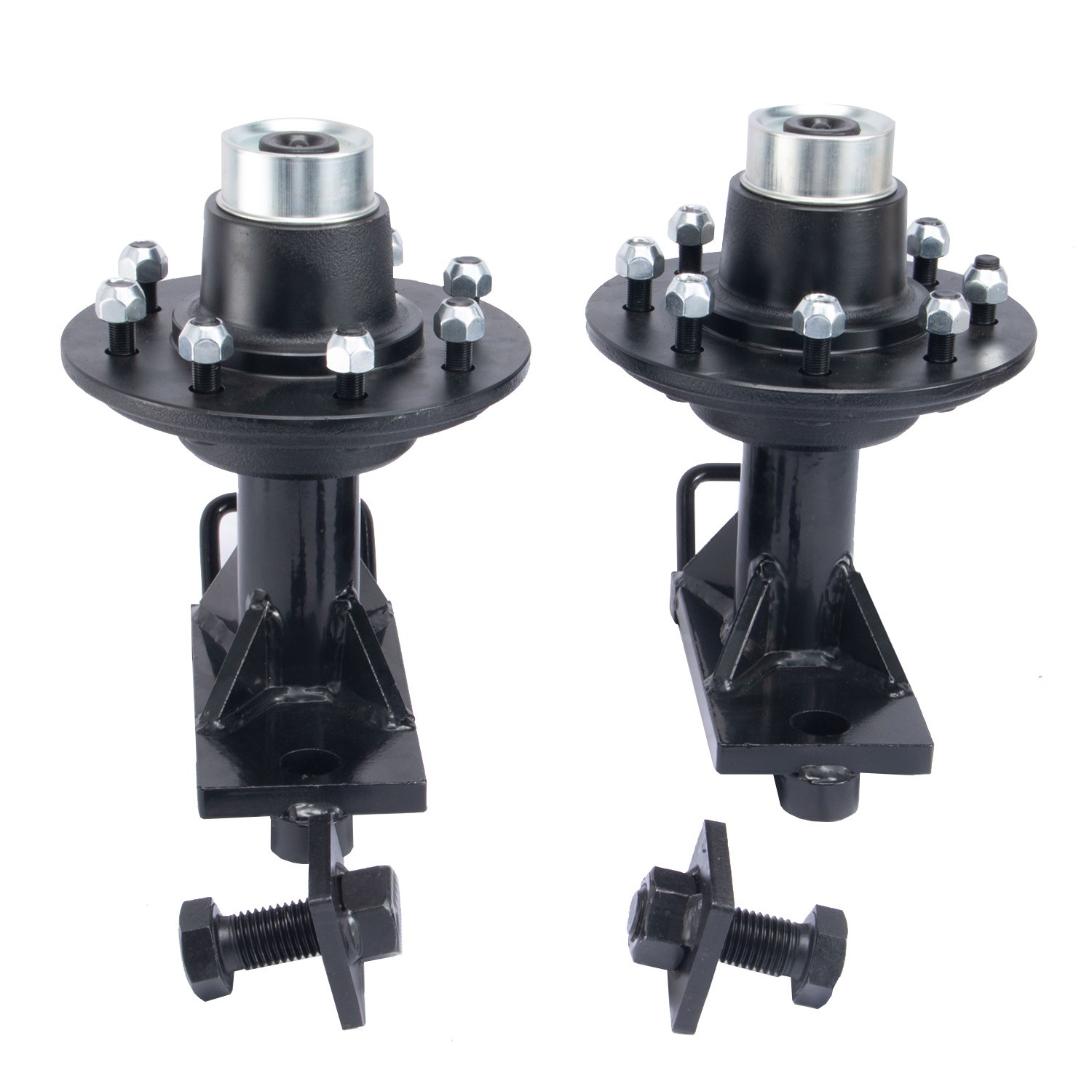 Pair 8000LB 8 x 6.5 Lug Superior Shipping Container Wheels Bolt-on Spindle Kit.