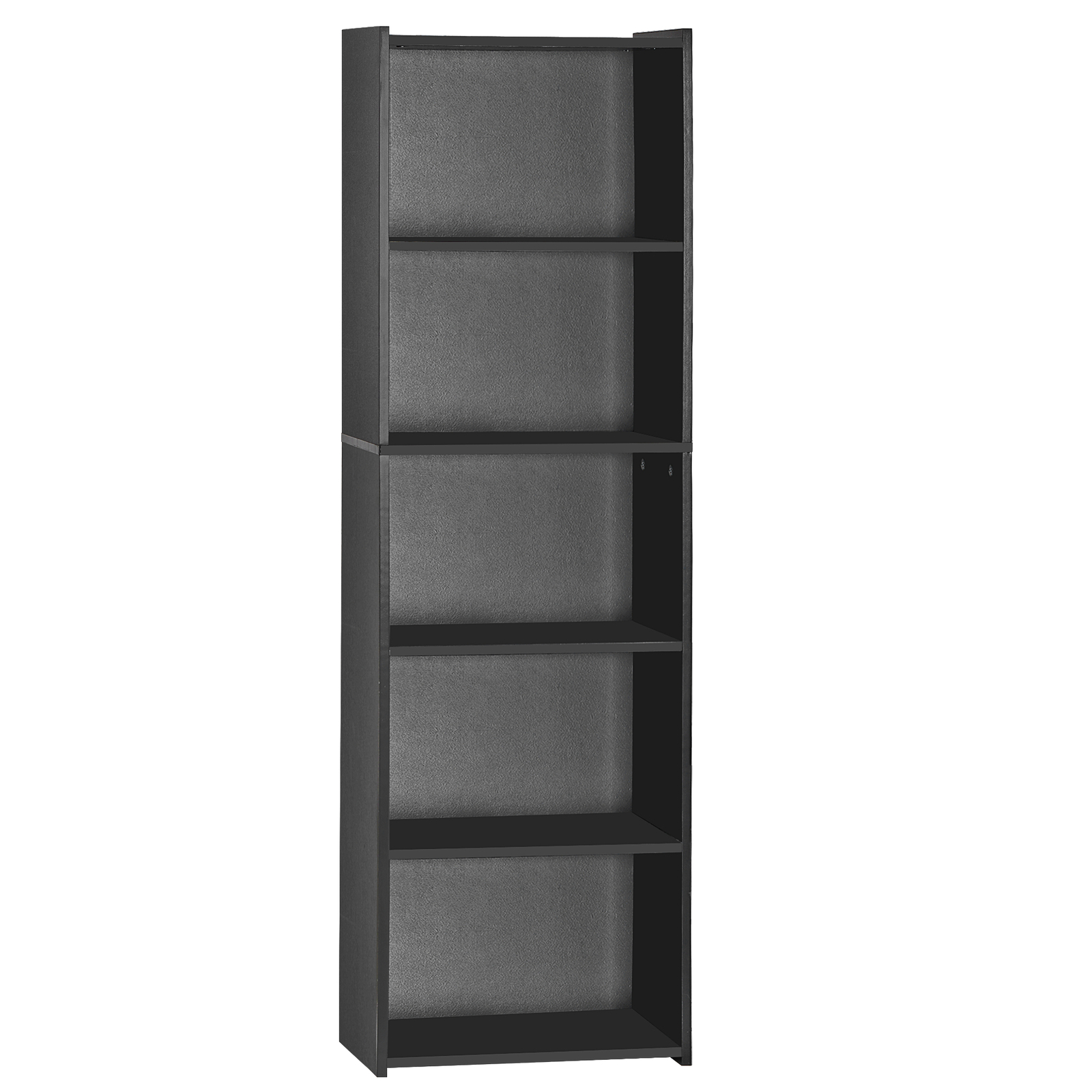 5-Tier Bookcase Freestanding Wood Open Bookshelf Storage Rack for Bedroom Black