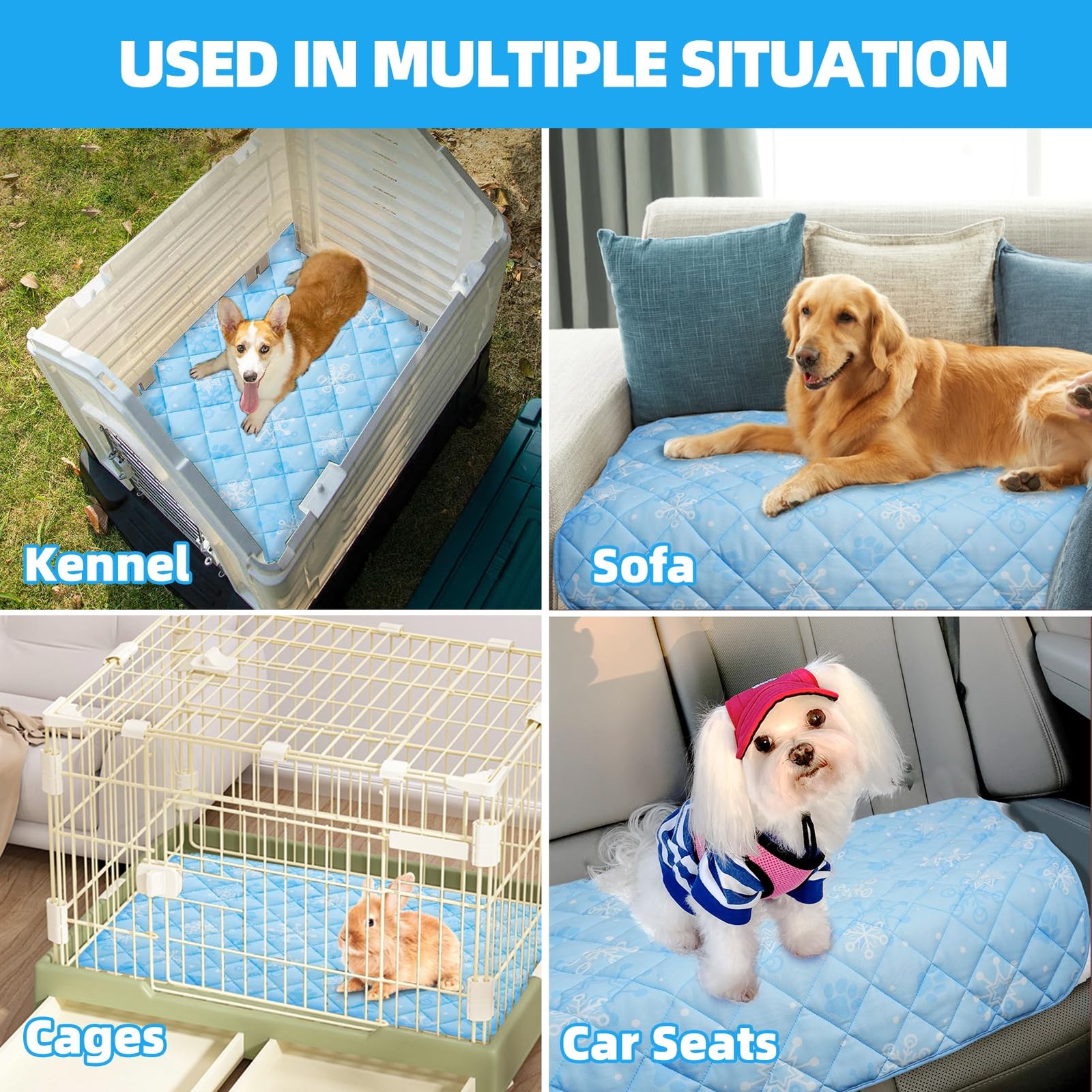 Dog Cooling Mat, 19.5" x 27.5" Thicken Self-Cooling Mat for Dog&Cat,Internal ...