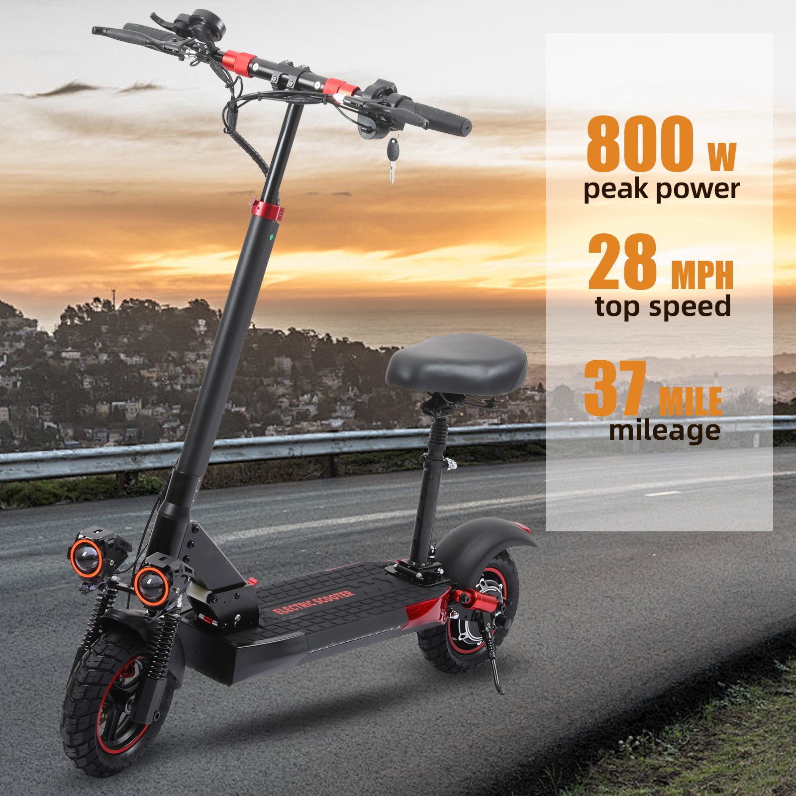 Freeboy Electric Scooter 48v 800W For Adult 10"Off Road Fat Tires Fast Speed US