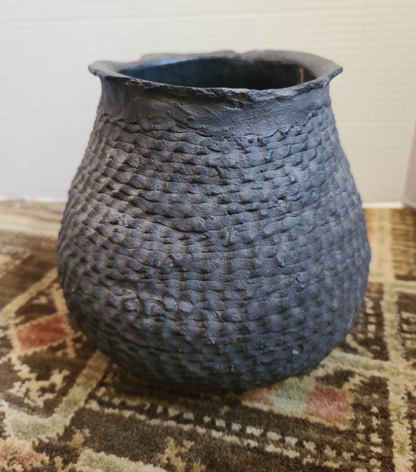 Ancient Anasazi Corrugated Olla Pot Jar Vessel 7" Tall Native American Artifact