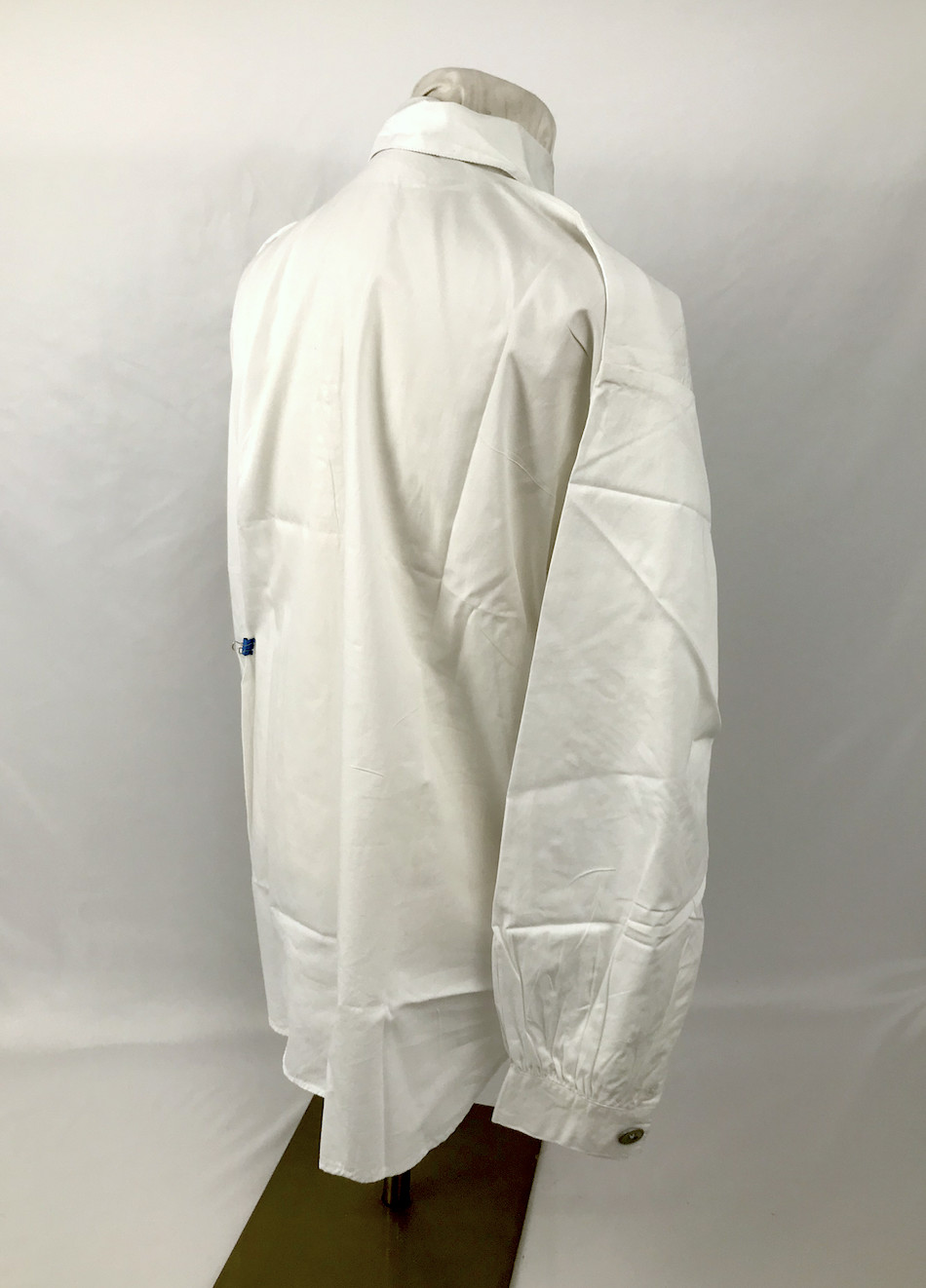 White Cotton Shirt - Four Metal Button Closure Size Large