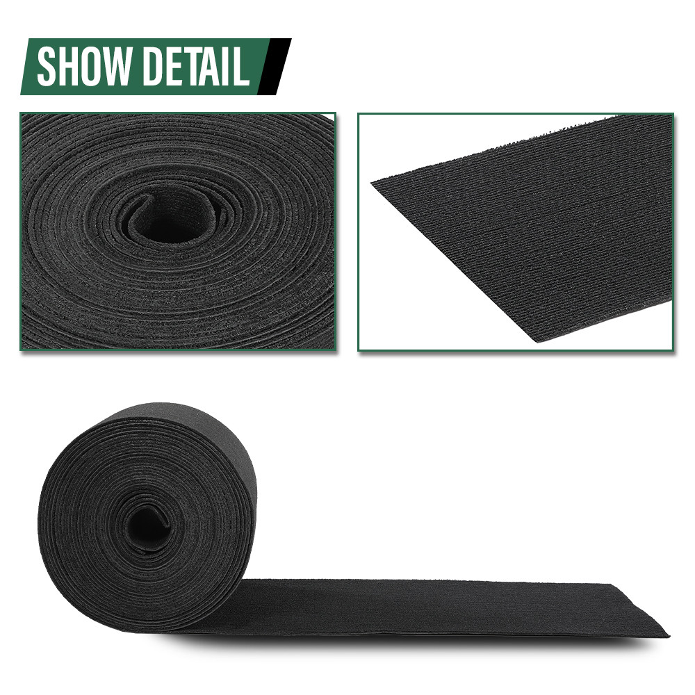 9" x 50' Ribbed Bunk Carpet / Marine Boat Trailer Runners / Outdoor - Black