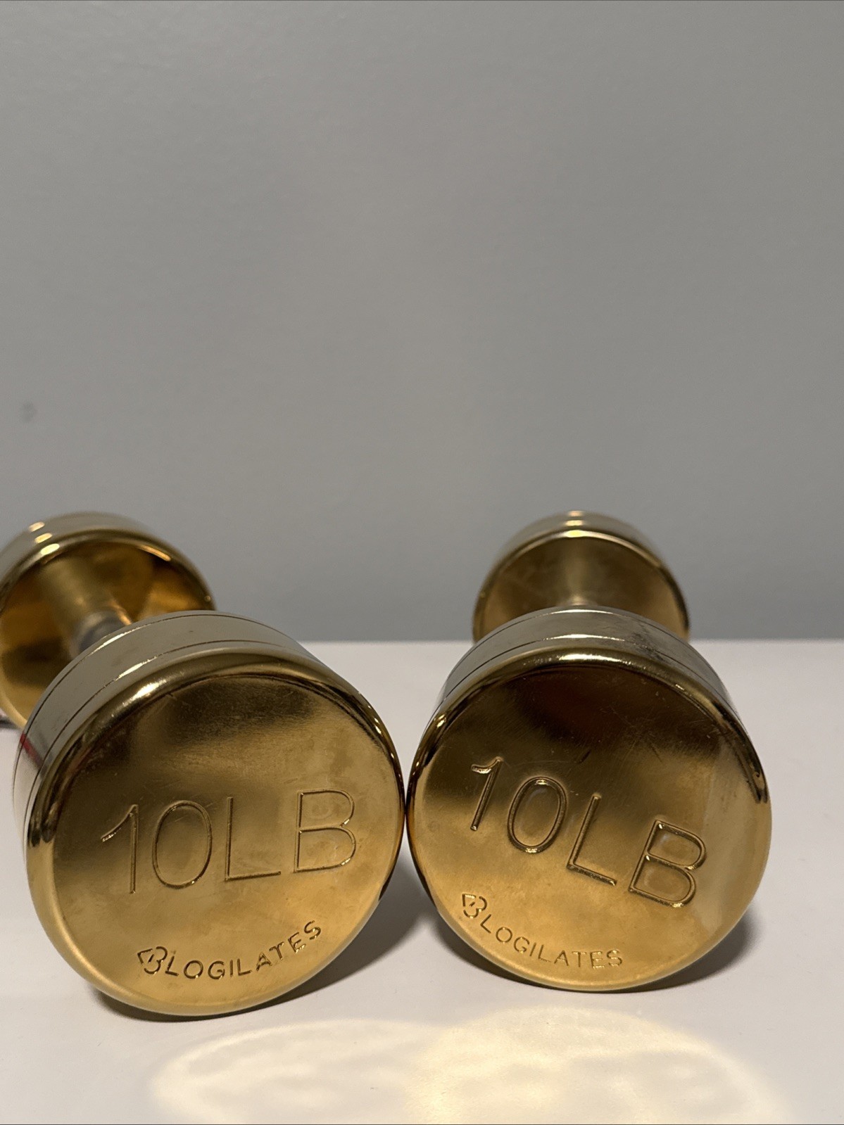 Blogilates Dumbbells Gold 10 Lb Weights Pair Rare Discontinued