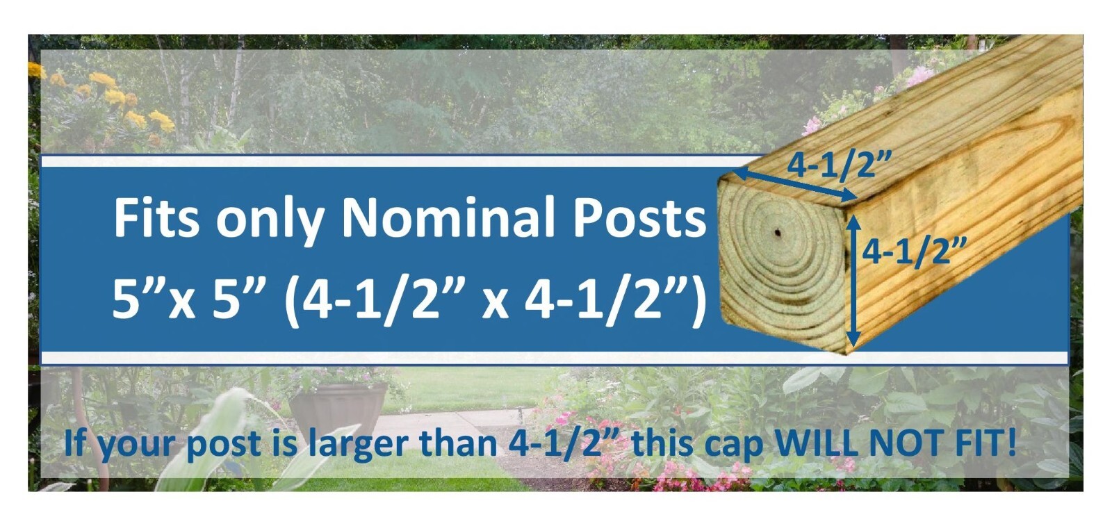 Plastic Pyramid 5x5 Nominal (4-1/2"x4-1/2") Fence Post Cap with Pre-Drilled Hole