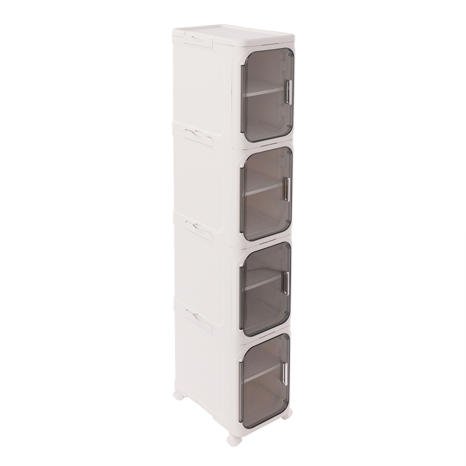 4-tier Slim Bathroom Storage Cabinet, Narrow Floor Standing Storage Cabinet