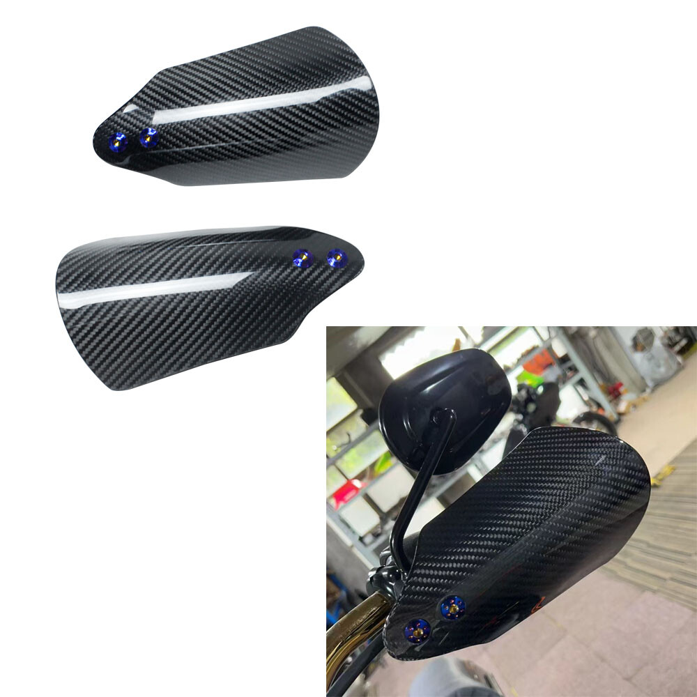 Carbon Fiber Hand Grips Guard Windshield For Harley Touring Road King FLHTK FLTR
