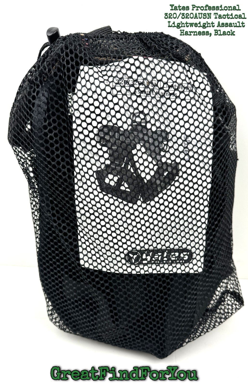 Yates Professional 320/320AUSN Tactical Lightweight Assault Harness, Black,