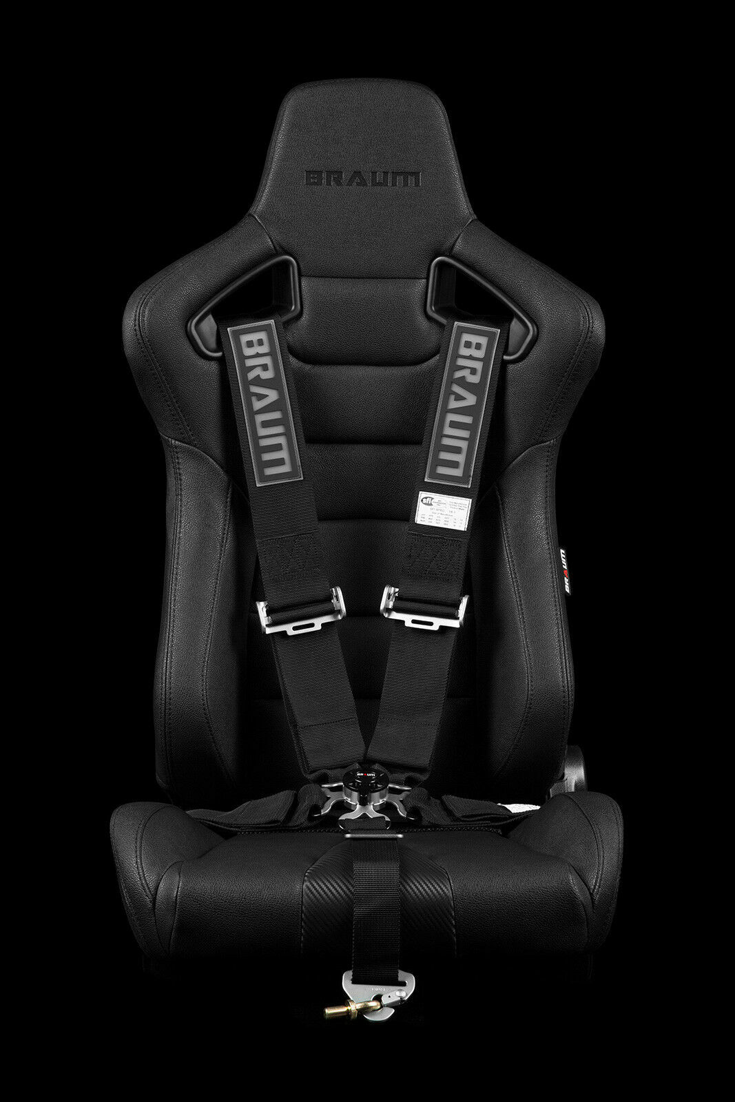 BRAUM Racing BLACK 5 Point 3" Inch SFI Certified 16.1 Racing Harness Single New