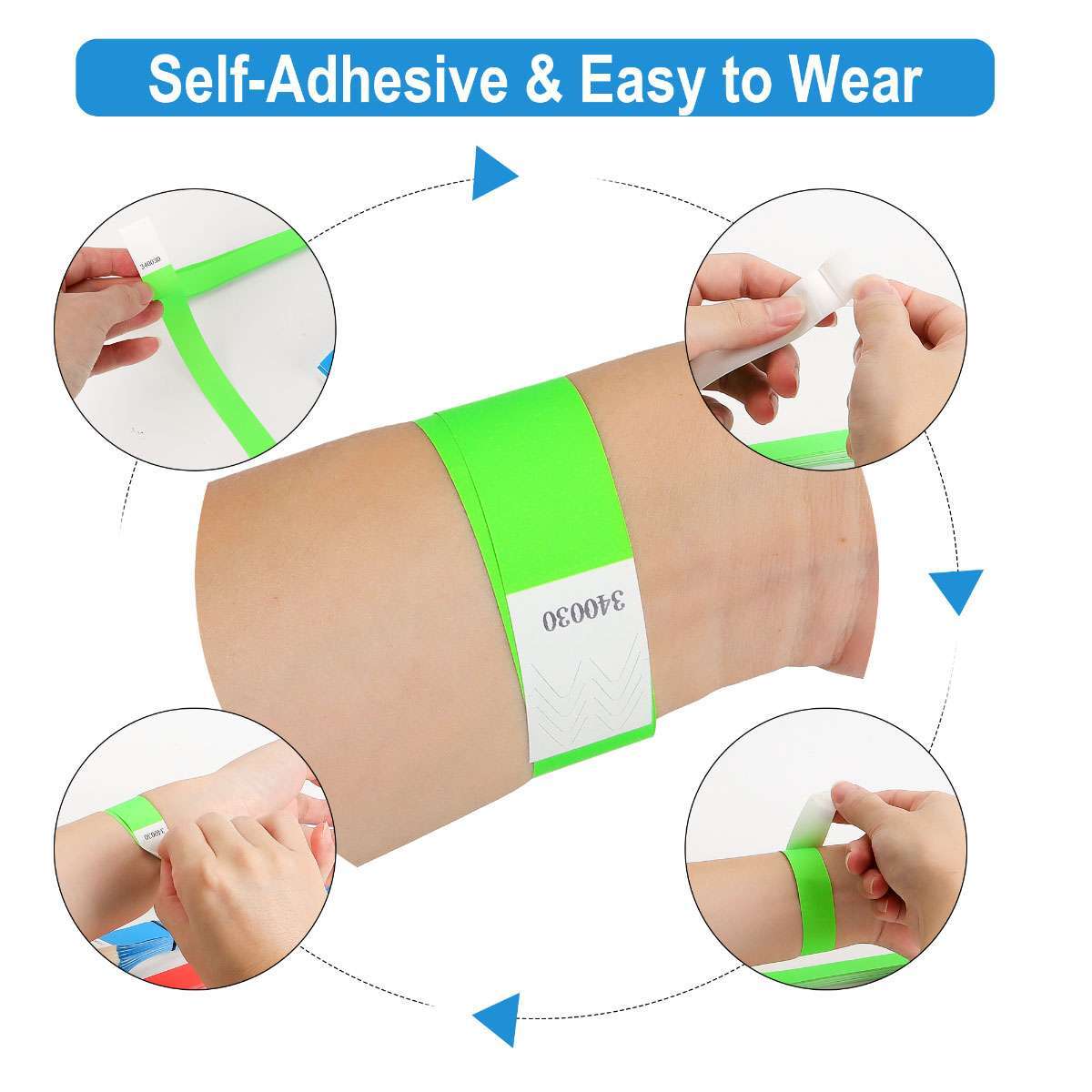 100Pcs Paper Wristbands for Events Neon Color Wrist Bands Concert Multicolor USA