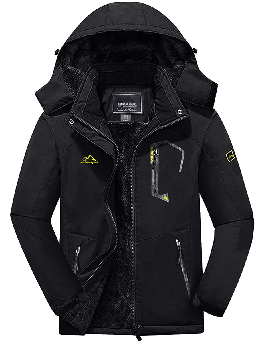 Men's Waterproof Winter Jacket Warm Winter Coats Outdoor Ski Snow Hooded Jackets