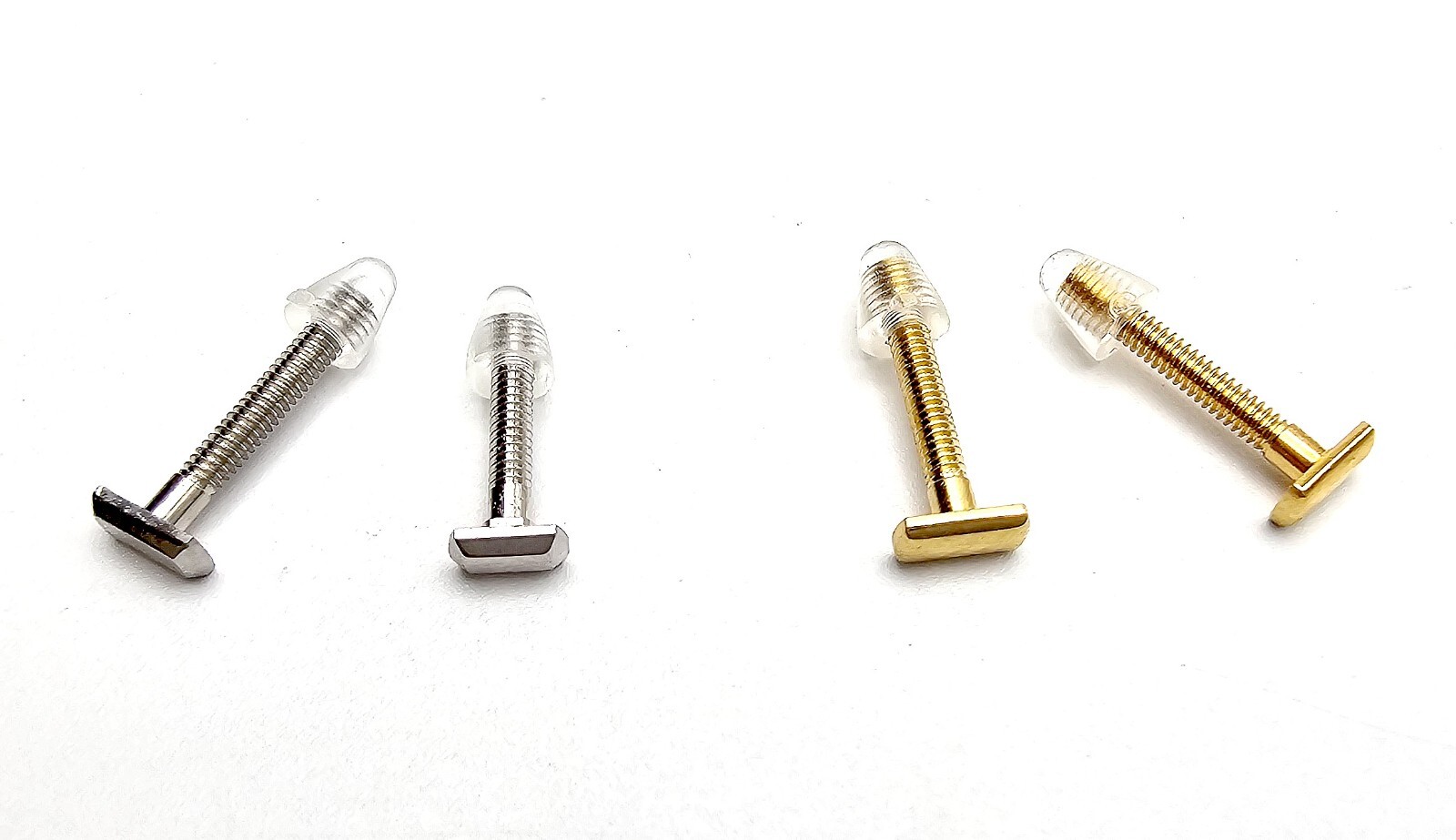 NEW! Auth Curved Rectangle Cartier Screws - Silver/Gold + Free Caps/Washers