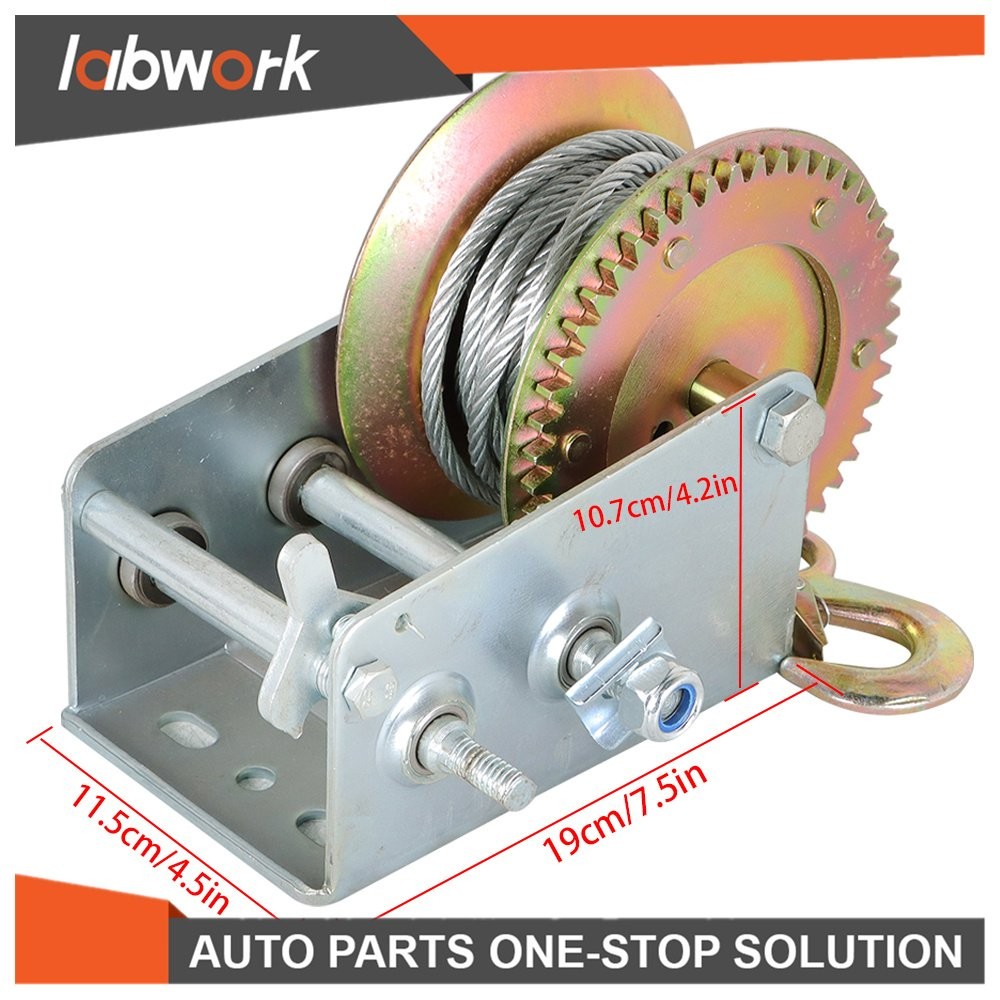 Labwork 3500lbs Hand Winch With Cable For Trailer Winch Durable Hand Crank Winch