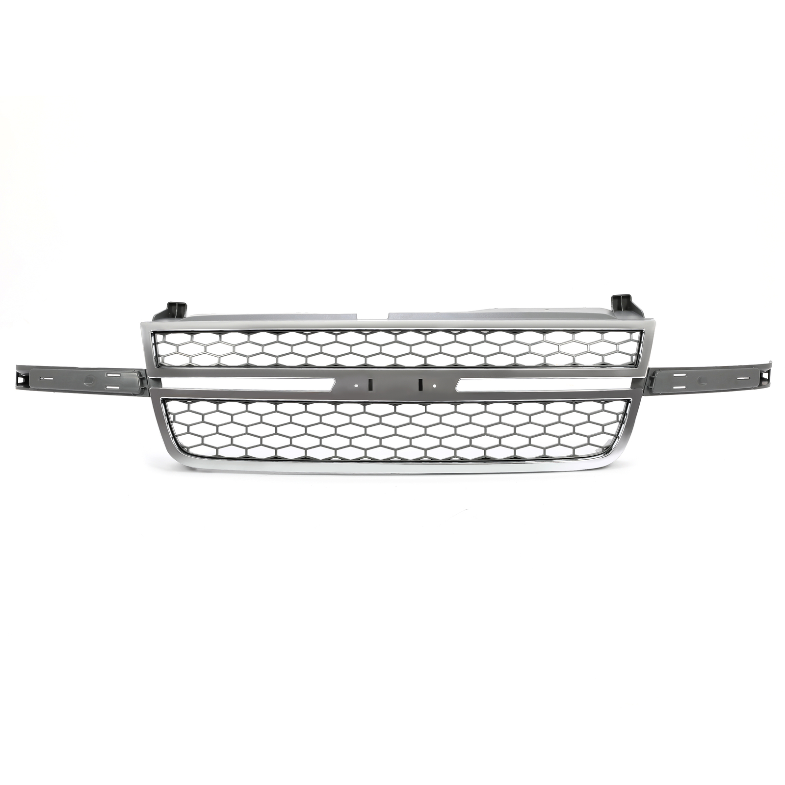 Honeycomb Grille for 03-07 Silverado 1500 2500 3500 Pickup Chrome & Gray