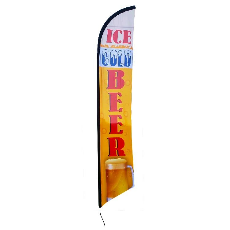 Ice Cold Beer 12ft Feather Banner Swooper Flag - FLAG ONLY