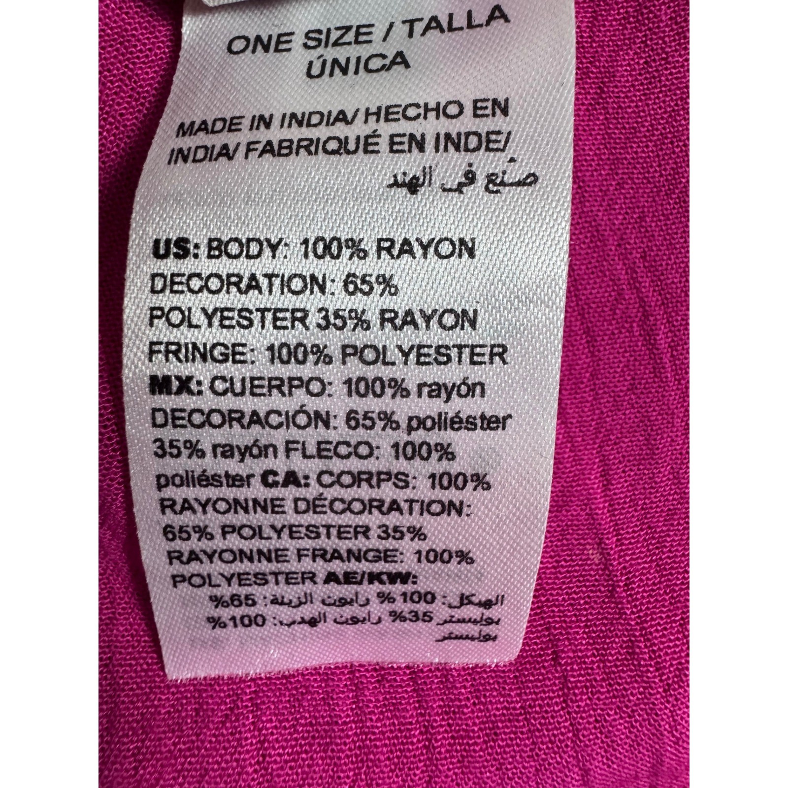 Chicos Floral Embroidered Ruana wrap in summer Berry Pink Kimono Fringe One Size