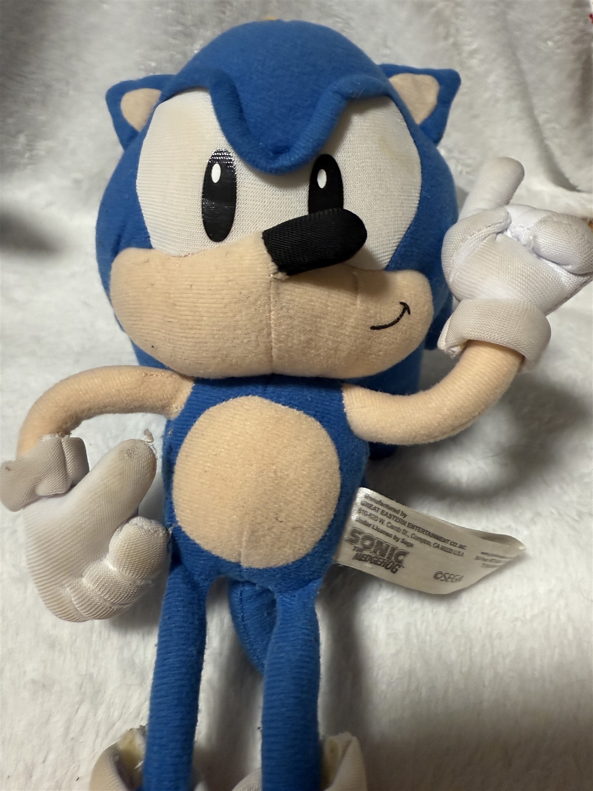 LOT OF 2 SONIC THE HEDGEHOG PLUSH STUFFED TOYS "COULD USE CLEANING"