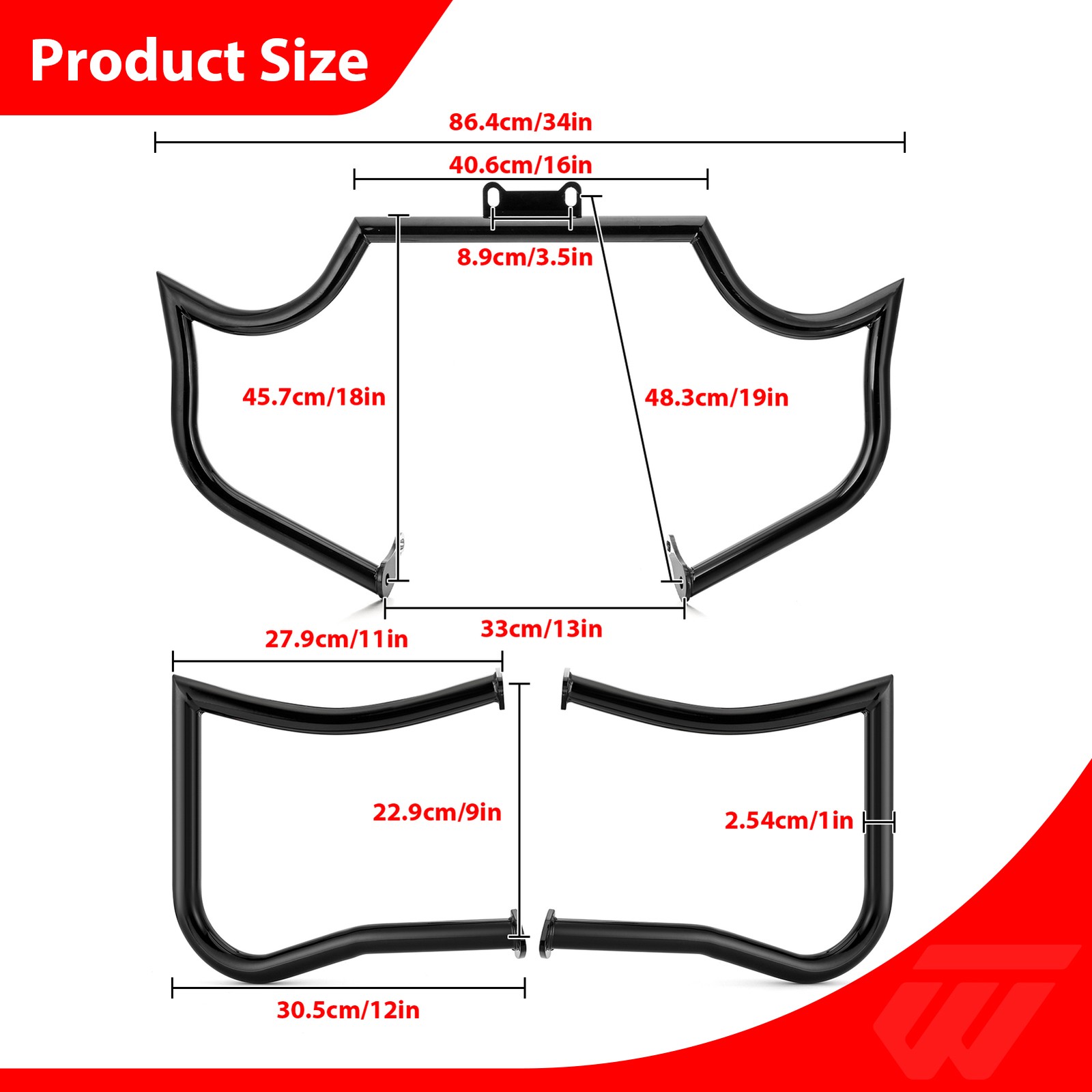 1.25" Fat Engine Saddlebag Guard For Indian Roadmaster Springfield Vintage 14-U
