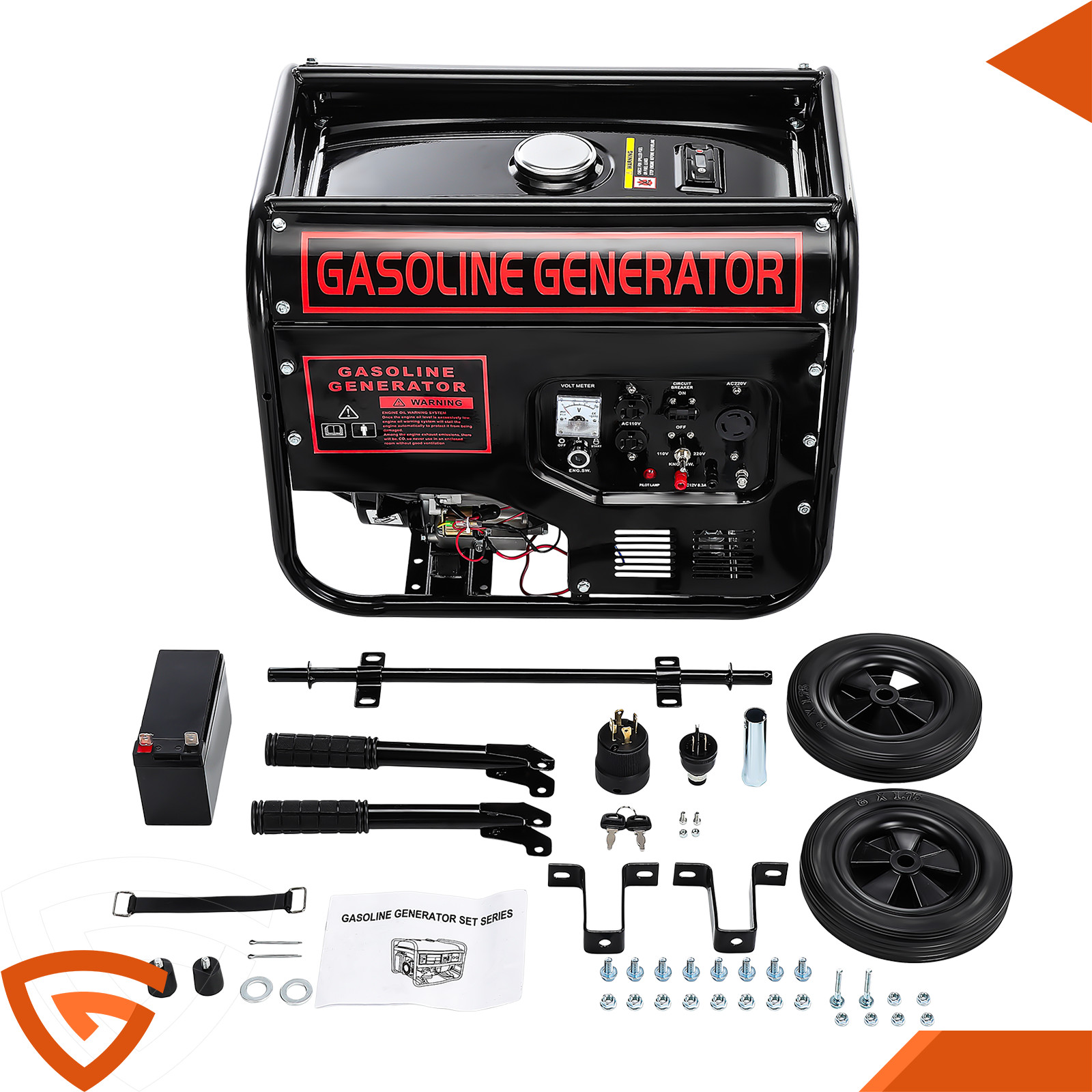 5000W Portable Inverter Generator Gas Powered Electric Start For Home Backup