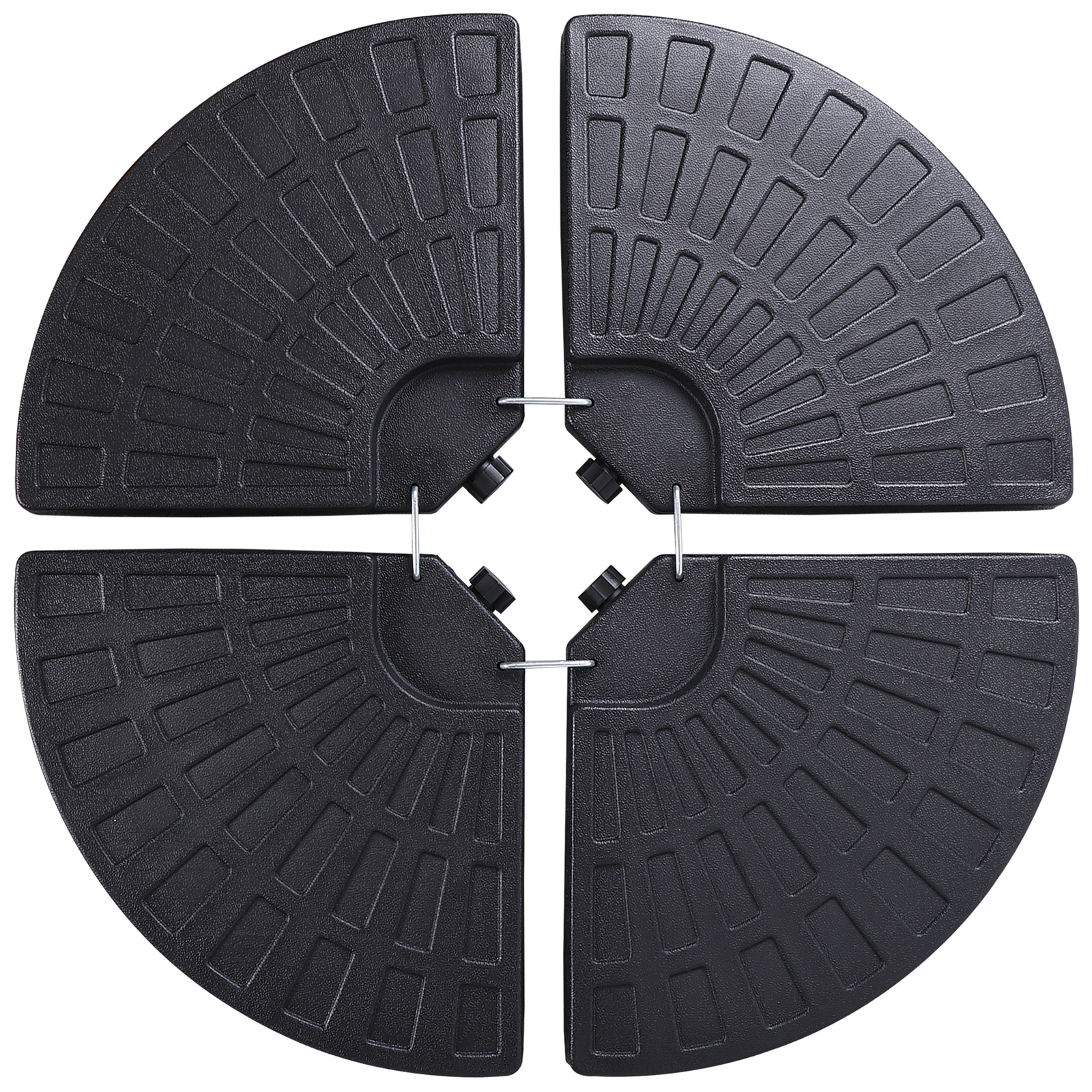 4-Piece Offset Patio Umbrella Circular Base Stand w/ Hooks & Carry Handles