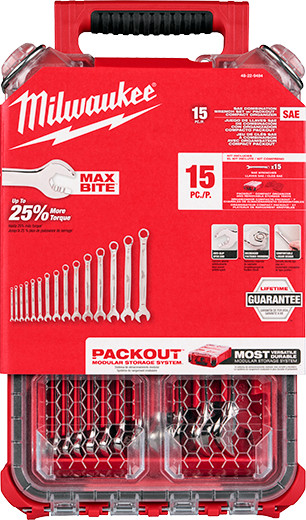 Milwaukee 15pc SAE Wrench Set with PACKOUT Organizer | Model 48-22-9484