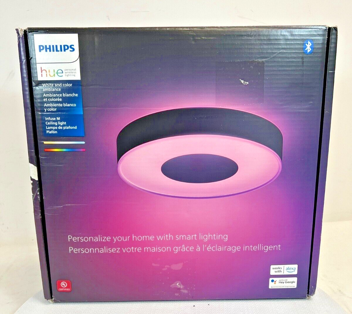 Philips Hue Infuse Medium White and Color Ambiance Ceiling Light-Black -FREE S/H