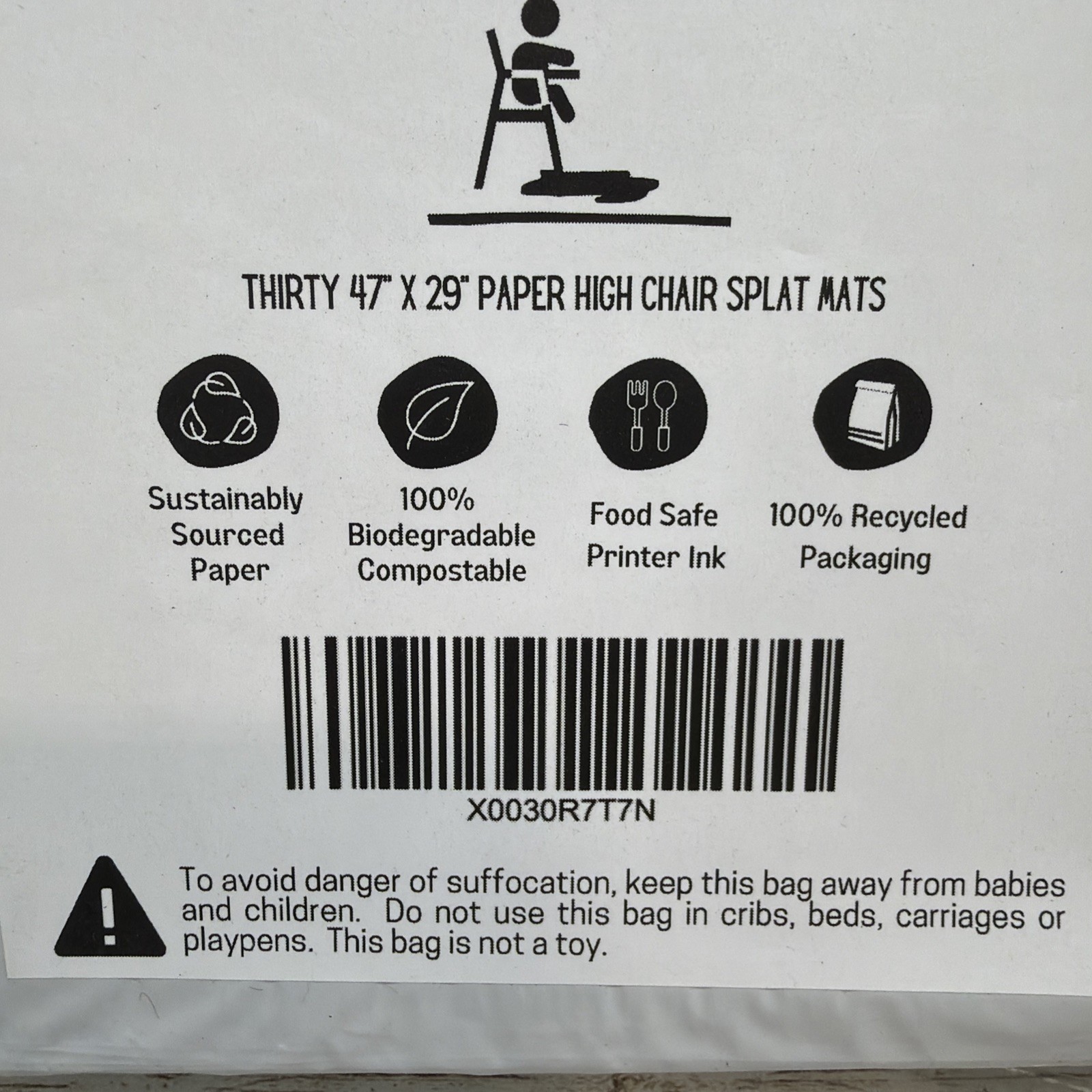 THEO'S Disposable Splat Mats *30 Pack* Biodegradable + Compostable Size: 47"X29"