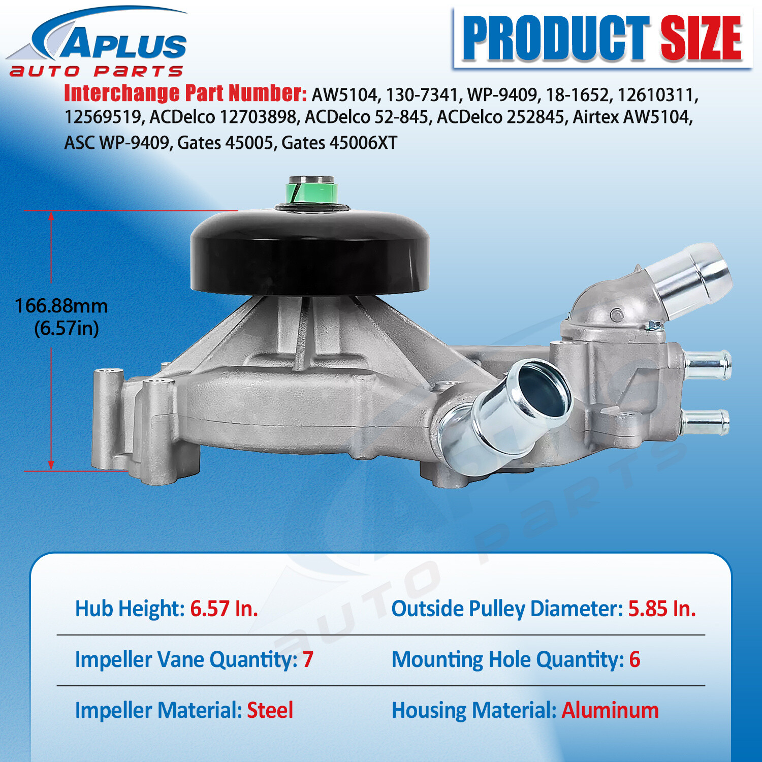 Engine Water Pump w/Thermostat for Chevy Silverado 1500 Tahoe GMC Sierra 1500