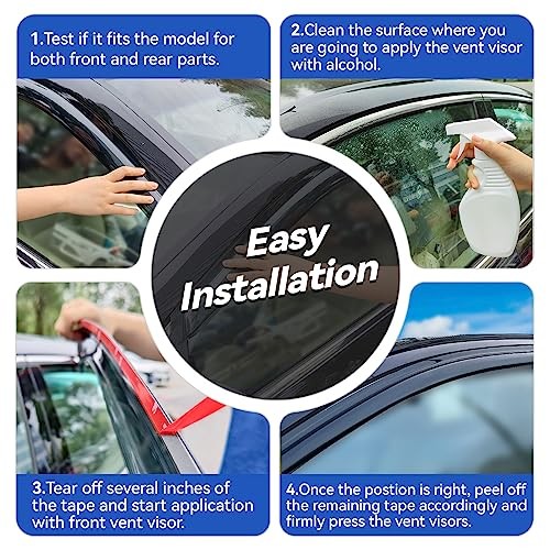 in-Channel Window Visors Rain 1993-1998 Ford Ranger SuperCab / Extended Cab