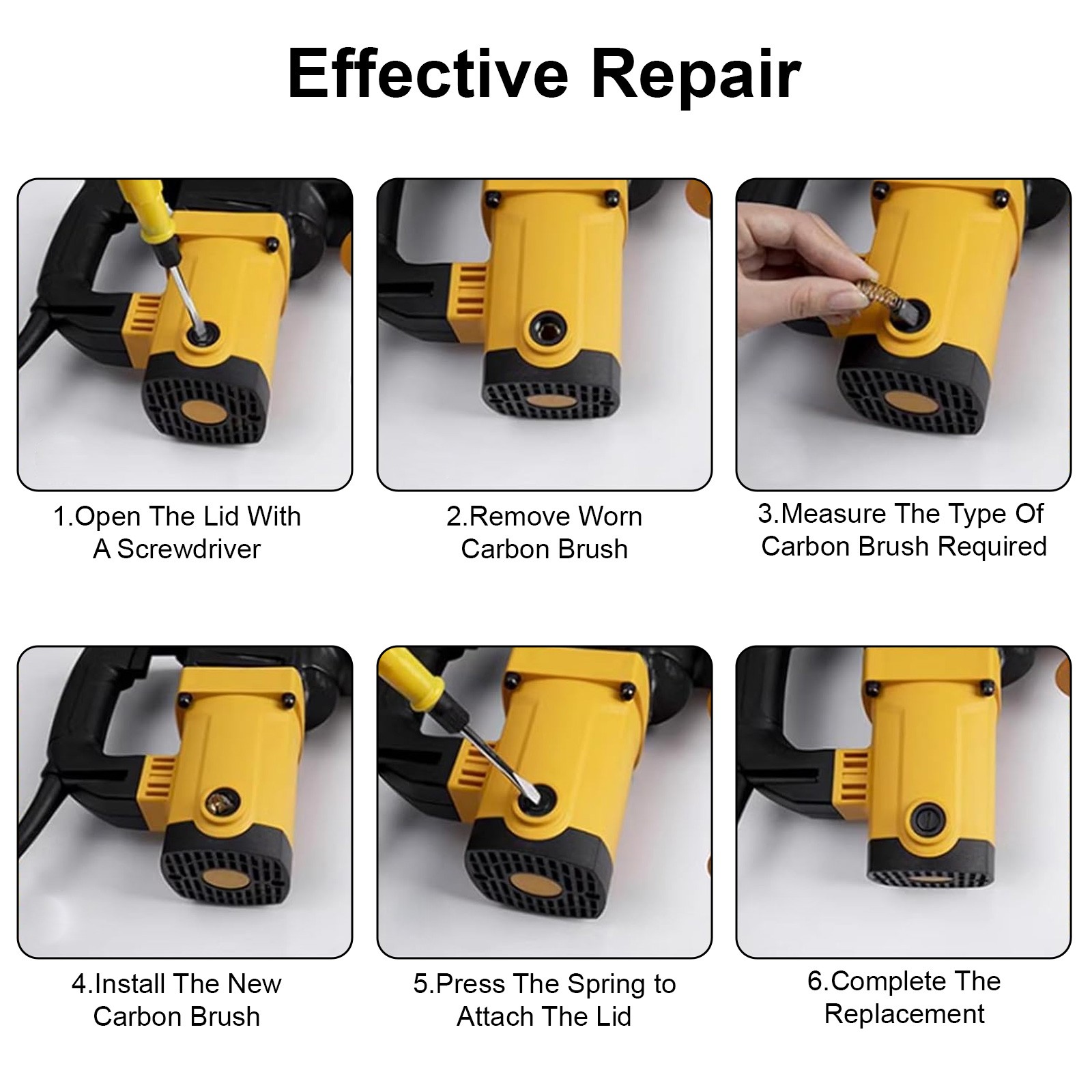 105pcs 15 Sizes Electric Motor Carbon Brush Replacement for Drills Saws Grinders