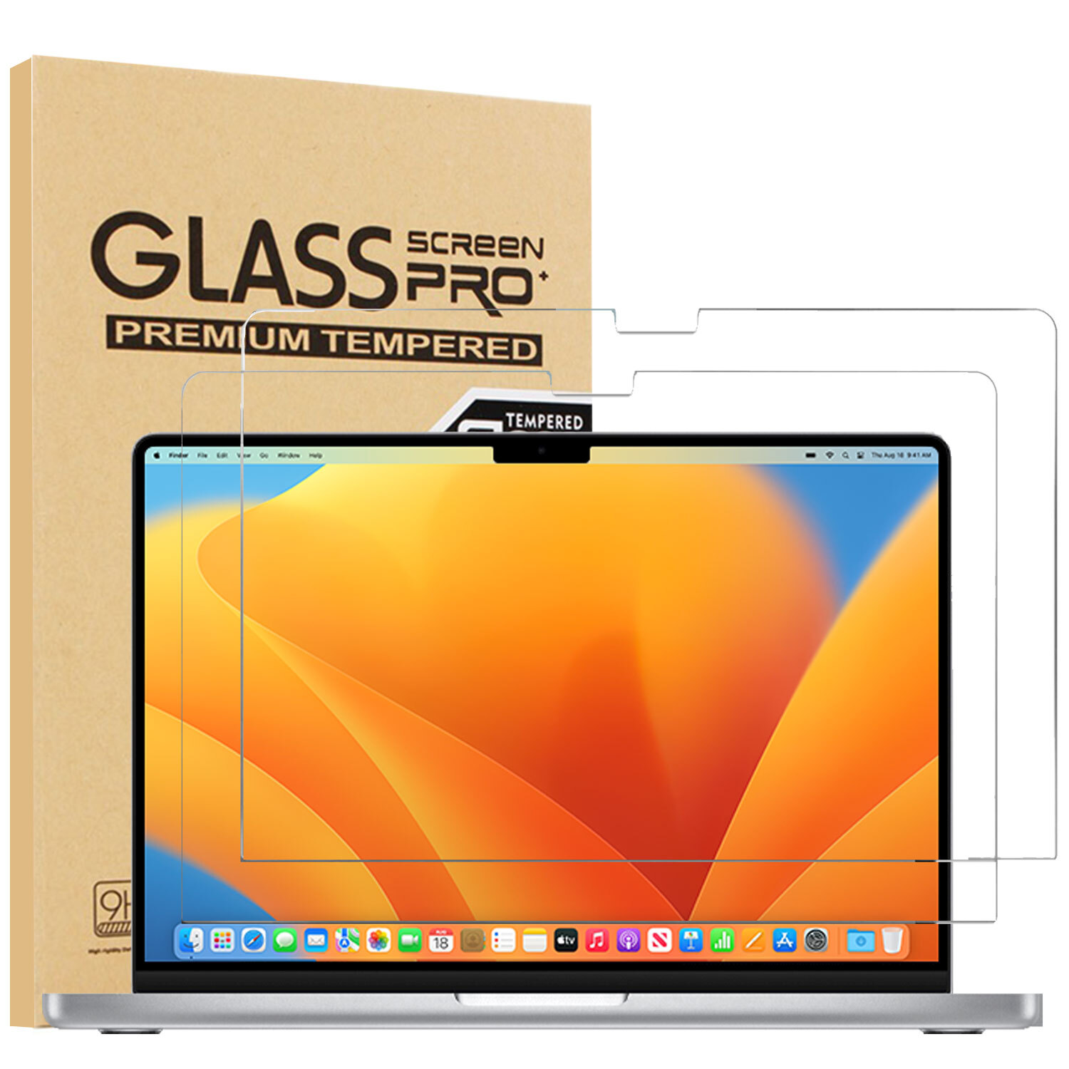 Premium Ultra Thin Tempered Glass Screen Protector For Apple MacBook Pro 14" 13"